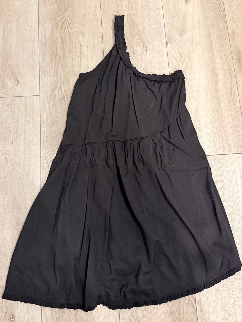 Anthropologie Black One-Shoulder Tiered Dress - Picture 3 of 4